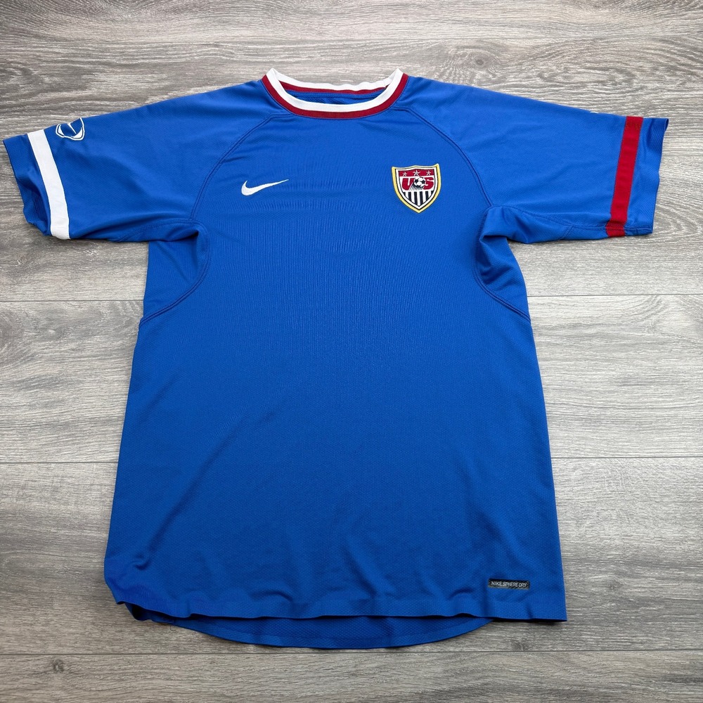 Vintage Nike USA National Team Soccer Training Jersey Mens Small Blue Red USMNT